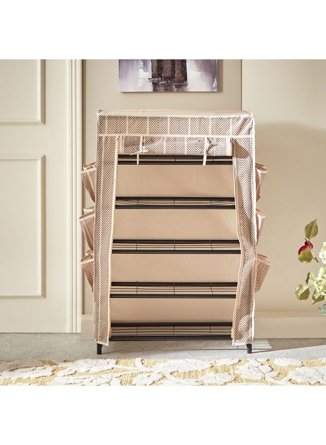 Home Box Ebase 5-Tier Shoe Rack Organizer With Cover 61x90x30 cm - Image 3
