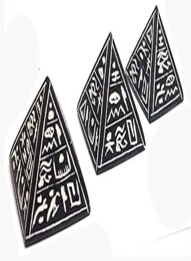 immatgar pharaonic Egyptian 3 Pyramids Statue Egyptian souvenirs gifts Inspired Gifts from Egypt (Black - 7.5 CM Tall)