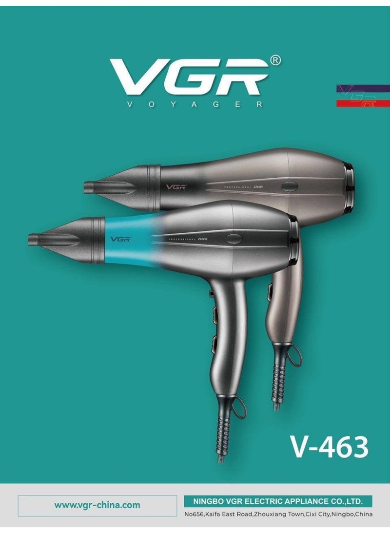 استشوار VGR-463 الاحترافي بقوة عالية مع 3 درجات حرارة وميزة الهواء البارد