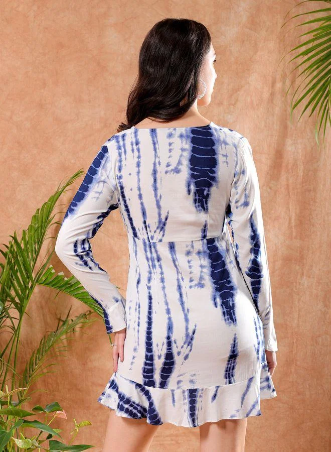 مرفوعة Women Fit and Flared Casual Floral Print Short Dress