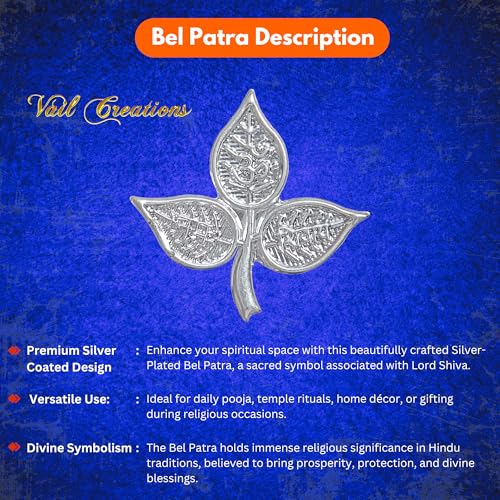 Vail Creations Silver Belpatra Leaves for Puja Shivji - Image 2