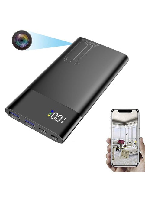 TECHNOVIEW WiFi Power Bank Security Camera H10 Plus 1080P HD Audio Video Recording Indoor Camera with Real Time Remote Control Night Vision Motion Detection