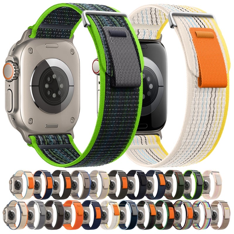 إيروريكس لساعة Apple Watch Series 3، سوار نايلون مزدوج القسم مقاس 38 مم (أسود) - Image 2