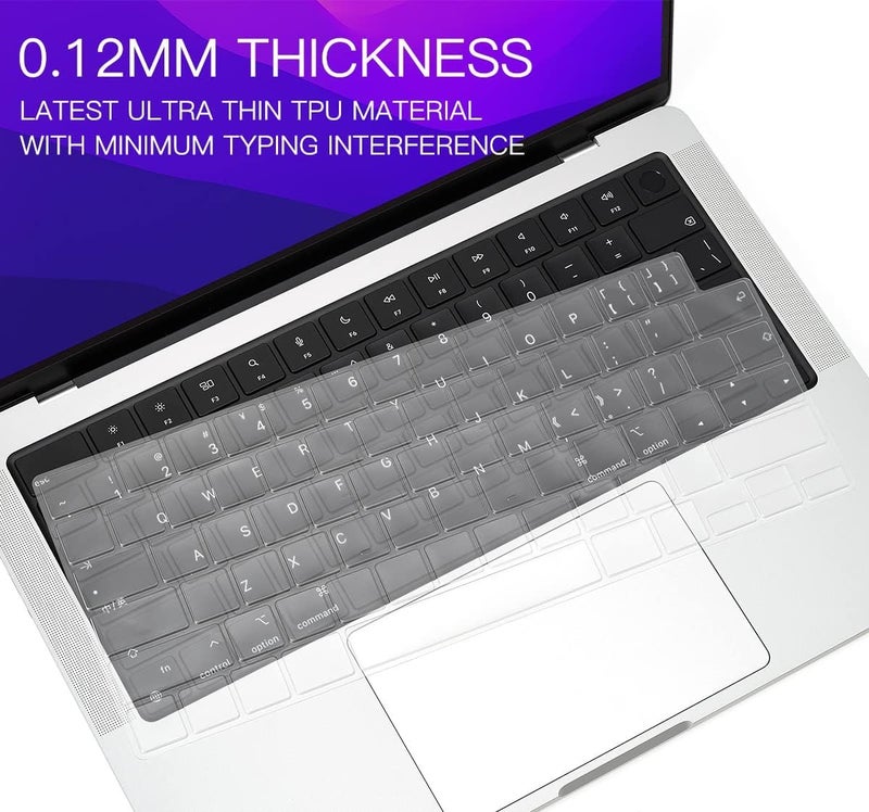 Oaky Keyboard Cover for 2025-2021 M4/M3/M2 Chip MacBook Air 13" [A3240 A3113 A2681] & MacBook Air 15 inch [A3241 A3114 A2941] Dust-Proof Keyboard Skin Protector - TPU Clear - Image 3