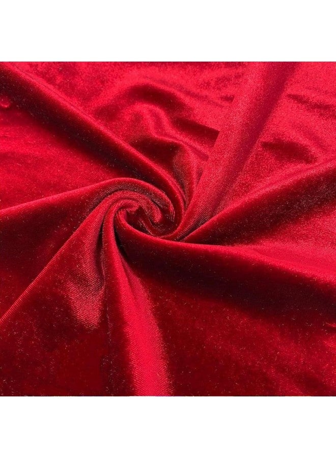 VRB Dec قماش مخمل متعدد الأغراض VRB DecTM 1 متر للتزيين، تعبئة التروسو، قاعة الحفلات، باقة، تعبئة الهدايا، الديكور، غرفة البوجا (1 متر، أحمر) - Image 1