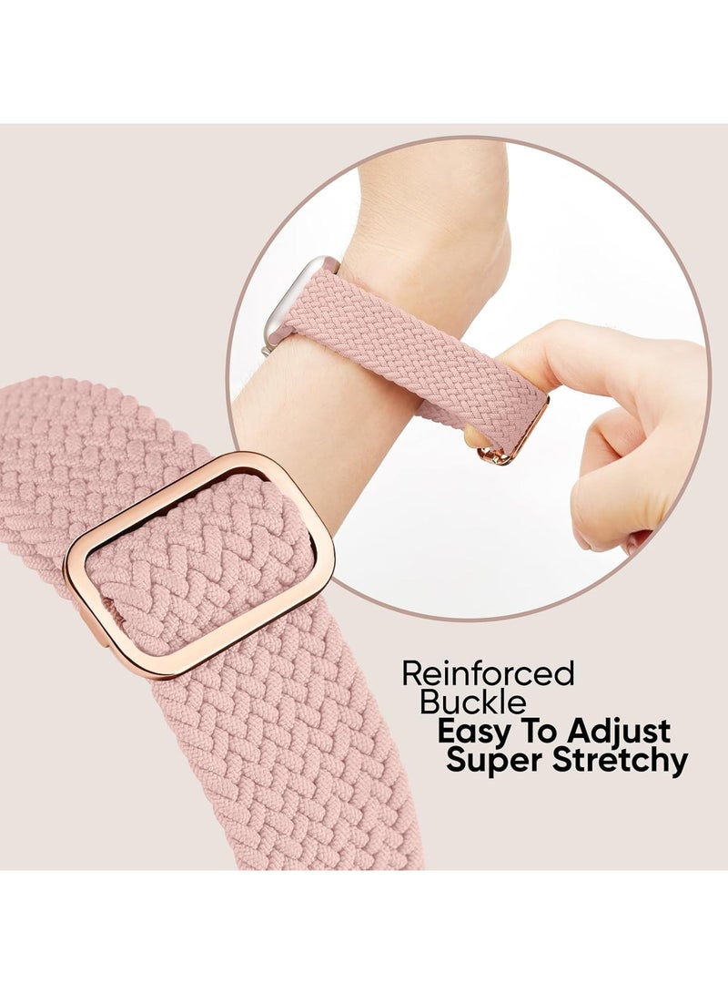 6 Pack Braided Stretchy Bands Compatible with Apple Watch Band 38mm 40mm 41mm 42mm Women Men, Adjustable Nylon Solo Loop Elastic Straps for iWatch Series 10 9 8 7 6 5 4 3 SE Ultra - Image 5
