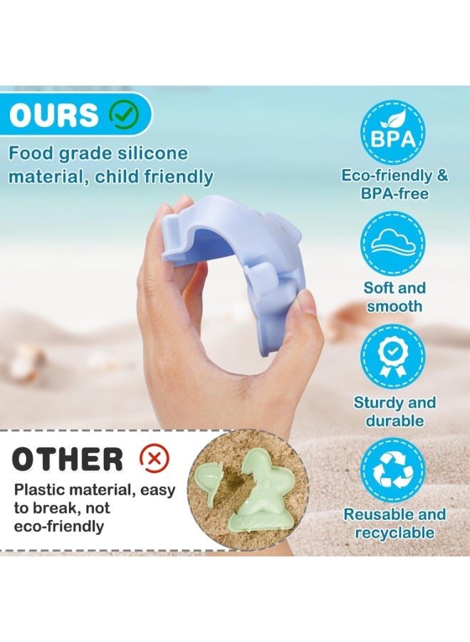 TAPIT Beach Toys for Baby with Portable Beach Bag Toddler Beach Set with Sand Toy Silicone Molds Shovel Bucket Set Sand Toys Sandbox Toys for Kids Outdoor Summer Playset - Image 3