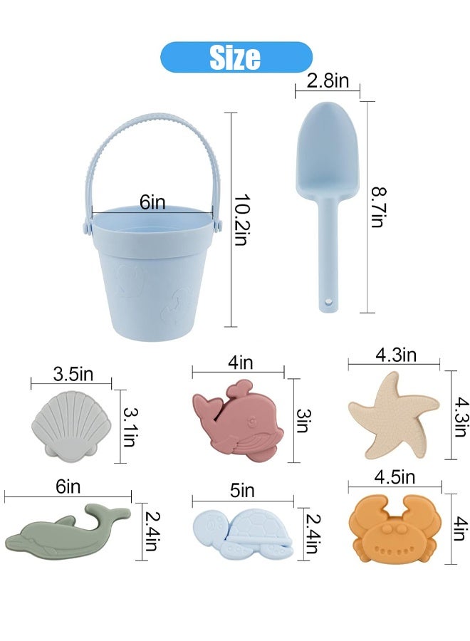 TAPIT Beach Toys for Baby with Portable Beach Bag Toddler Beach Set with Sand Toy Silicone Molds Shovel Bucket Set Sand Toys Sandbox Toys for Kids Outdoor Summer Playset - Image 5