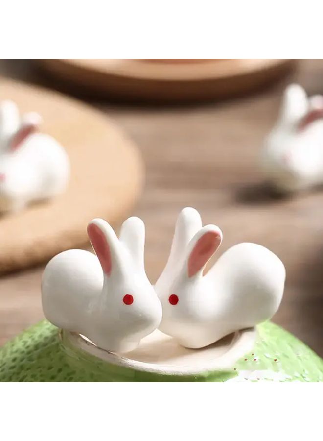 White Ceramic Rabbit Chopstick Holder Creative Spoon Fork Kitchen Rest Rack - Image 5