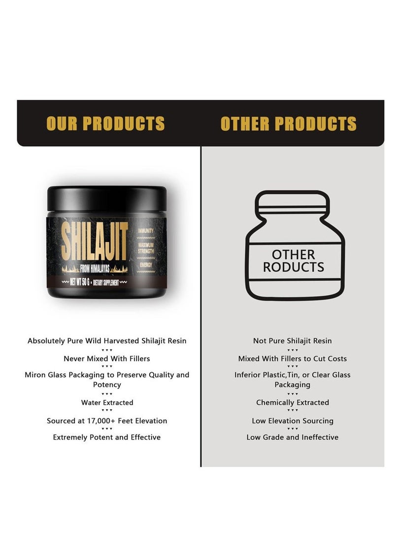 Shilajit RX Shilajit Resin Tested Rich in 85+ Trace Minerals Gold Grade Himalayan Pure for Energy 50g  - Image 5