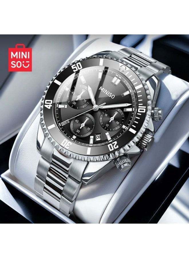 Miniso Luxury Men’s Waterproof Quartz Watch Model 5569 – , 30M Water Resistant, Classic  Diver StyleLuxury Men’s Waterproof Quartz Watch Model 5569 –  30M Water Resistant, Classic  Diver Style - Image 5
