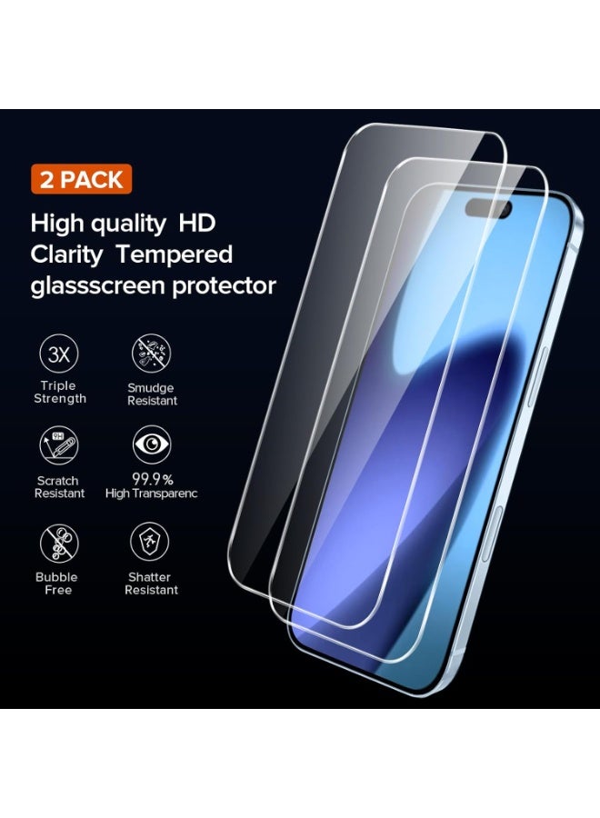 ELTRAZONE 3-in-1 Case for iPhone 17 Air 6.6-Inch – Clear Slim TPU Shockproof Cover + [2 Pack] Tempered Glass Screen Protectors + Camera Lens Cover, Anti-Scratch, Anti-Yellowing, Wireless Charging Compatible - Image 3