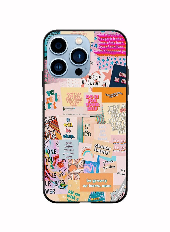 VR CREATIVE Protective Case Cover For Apple iPhone 14 Pro Max Multiple Quotes Design Multicolour - Image 1