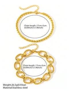 Equal 2pcs Elegant & High Quality Stainless Steel Gold Plated Bracelet Bangle For Women  - Image 5