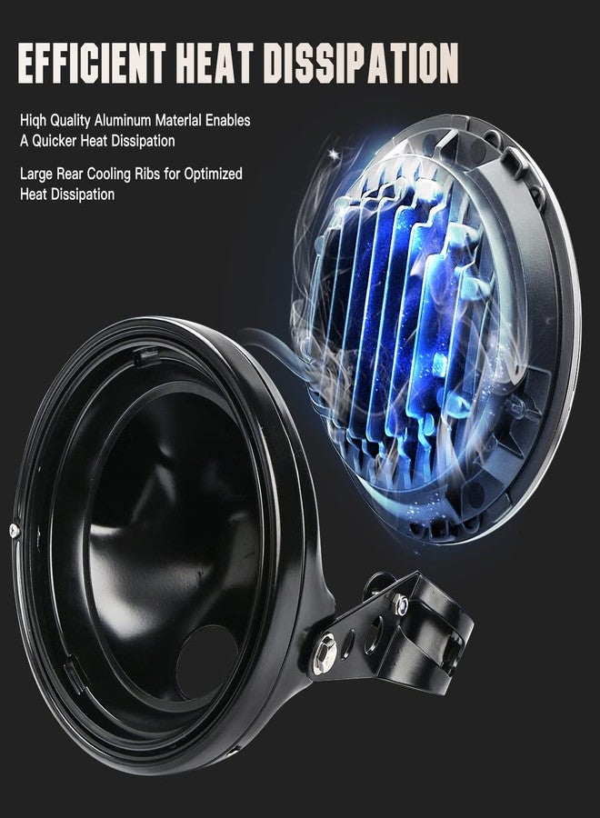 LEDOPPO 7 Inch LED Motorcycle Headlight Round with Housing Bucket Turn Signal DRL Hi/Low Beam Headlight for Harley Honda Suzuki Yamaha Kawasaki Cafe Racer Chopper Bobber Motorcycle - Image 3