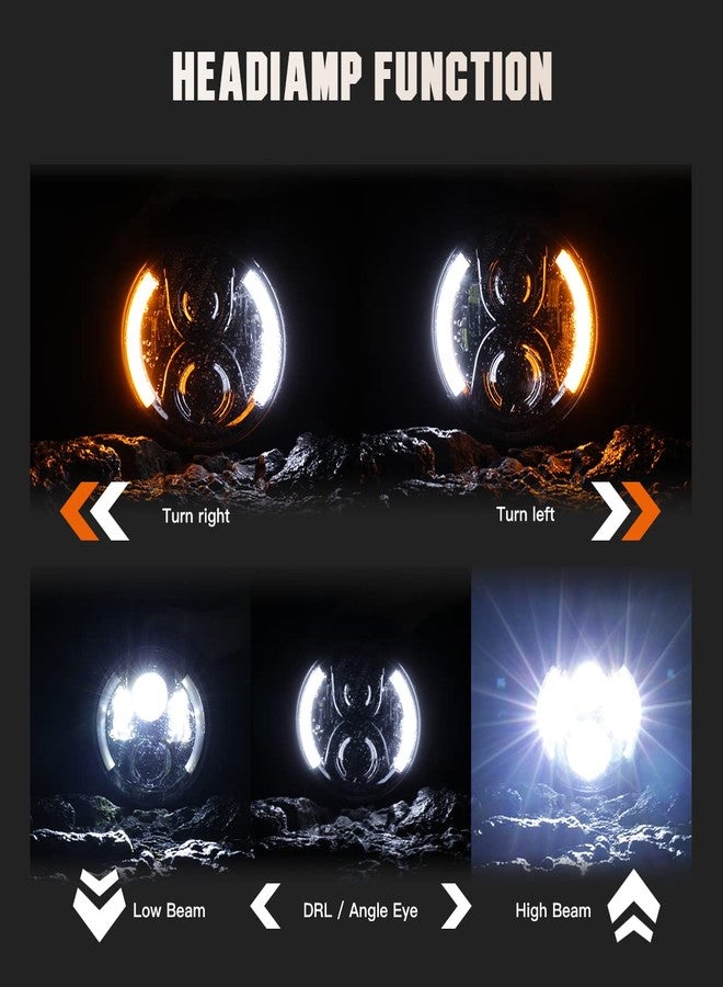 LEDOPPO 7 Inch LED Motorcycle Headlight Round with Housing Bucket Turn Signal DRL Hi/Low Beam Headlight for Harley Honda Suzuki Yamaha Kawasaki Cafe Racer Chopper Bobber Motorcycle - Image 2