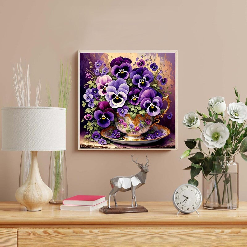 HITO Flower Paint by Numbers Kit for Adults-Paint by Number for Adults Flowers, Floral Painting by Numbers Kit on Canvas for Gift Home Wall Decor(Flower,16x16 inch) - Image 4