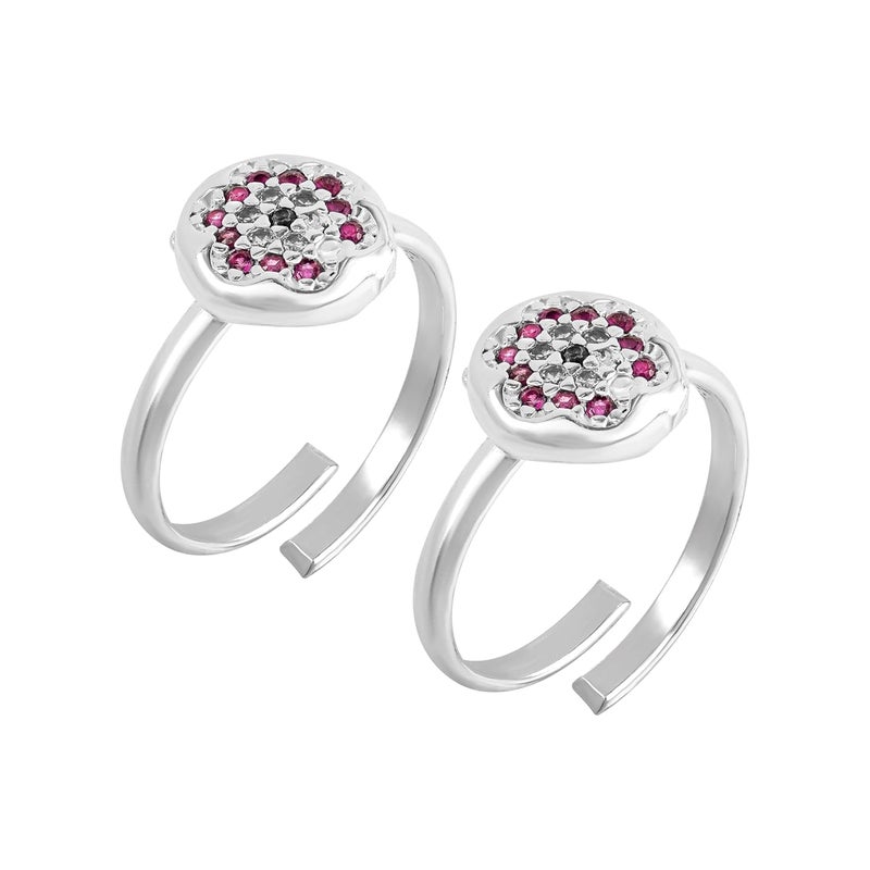 silver chest 925 Sterling Silver Toe Ring for Women Elegant Design | Adjustable Bichiya | Modern Silver Toe Rings for Girls & Womes With Certificate Of Authenticity | Chandi Bichiya Set - Image 1