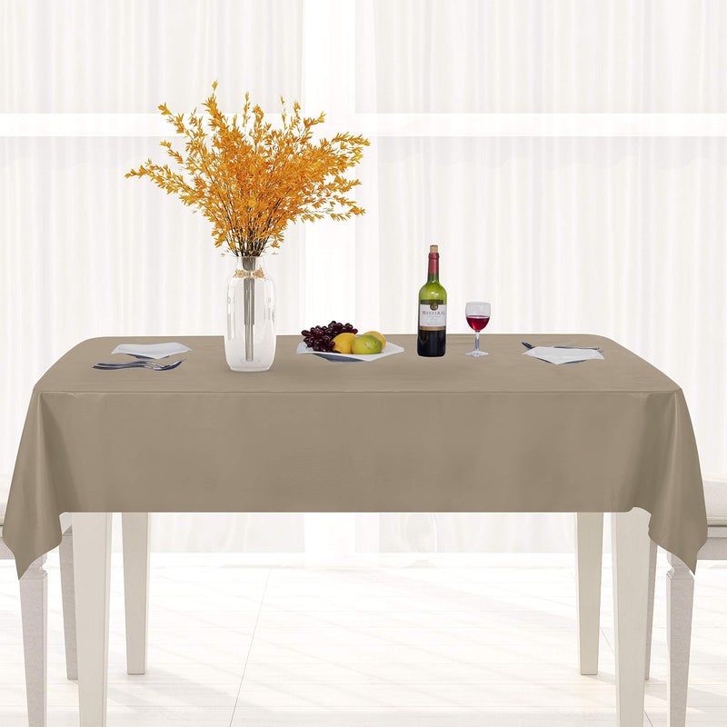 Sancua 100% Waterproof Rectangle Pvc Tablecloth - 52 X 70 Inch - Oil Proof Spill Proof Vinyl Table Cloth  Wipe Clean Table Cover For Dining Table  Buffet Parties And Camping  Khaki - Image 2