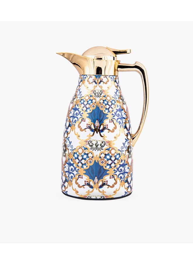 Roomours - Blue Flower 1L Thermos Gold - Image 1