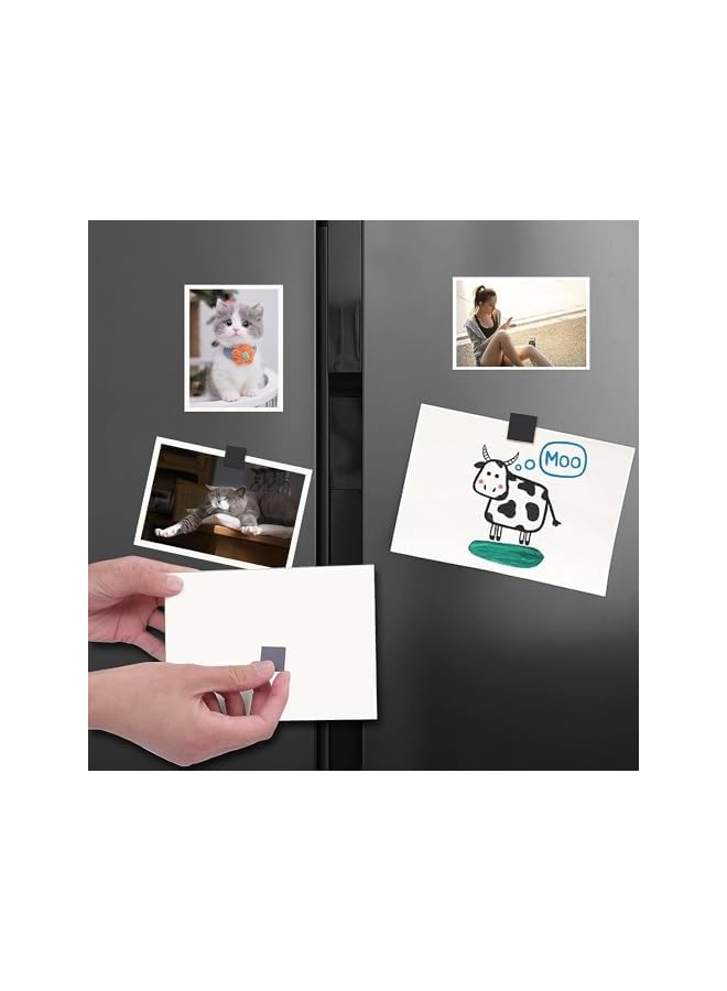 PROMASS promass 110Pcs Adhesive Magnetic Squares, Flexible Sticky Magnetic Tape, Magnet on One Side Self Adhesive on The Other Side for Fridge Organization, Art Project, Classroom (Each 20x20x2mm)  - Image 4