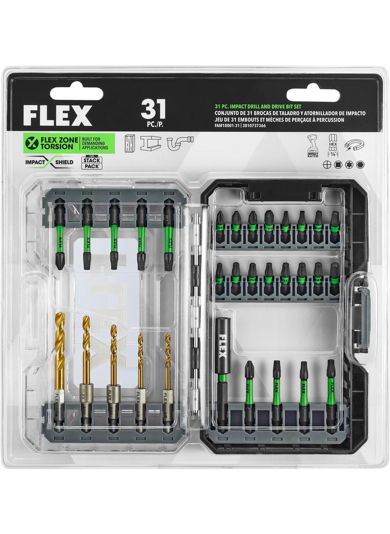 FLEX FLEX STACK PACK 31Piece Impact Drill and Drive Bit Set  FAM1000131  - Image 5