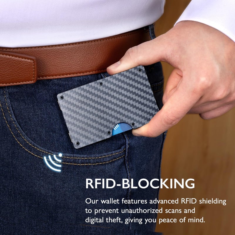 RUNBOX Slim Wallet for Men - RFID Blocking Metal Card Holder with Money Clip,Minimalist Thin Front Pocket Wallet, Holds 15 Cards,Gifts for Men,Men's Accessories - Image 4