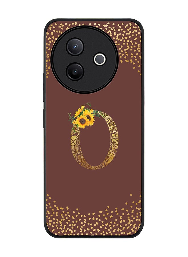 Stylizedd For Vivo Y39 5G / vivo Y300i 5G Case,Slim fit Camera Protection, Shockproof Thin Phone cover  - Custom Floral Monogram - O  (Brown ) - Image 1