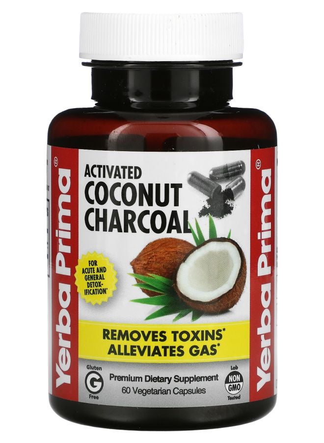 Yerba Prima Activated Coconut Charcoal 60 Vegetarian Capsules
