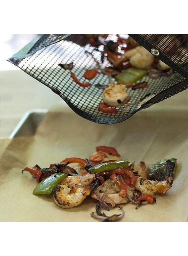 SHOWAY Set of 2 BBQ Mesh Grill Bags Barbecue Bag 40 * 27cm Reusable Grilling Pouches for Charcoal, Gas, Electric Grills for All Event - Image 2