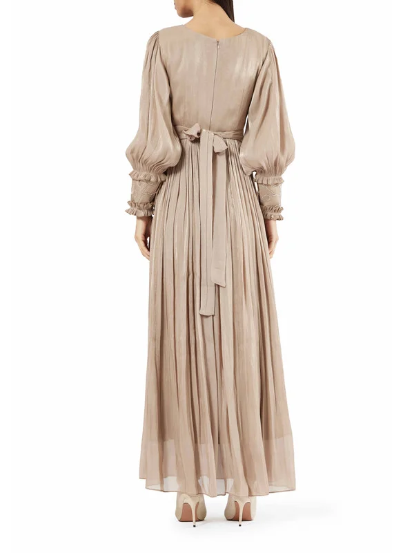 Amri Embellished Bishop Sleeve Flared Gown