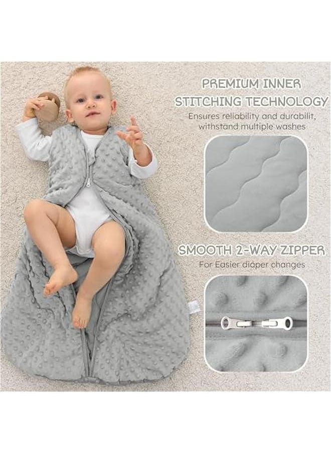 MIXDE Fleece Baby Sleep Sack 18-24 Months with Plush Dots, Winter Baby Wearable Blanket for Infant Toddler Sleeping Sack 2-Way Zipper Warm Sleepsack  - Image 4