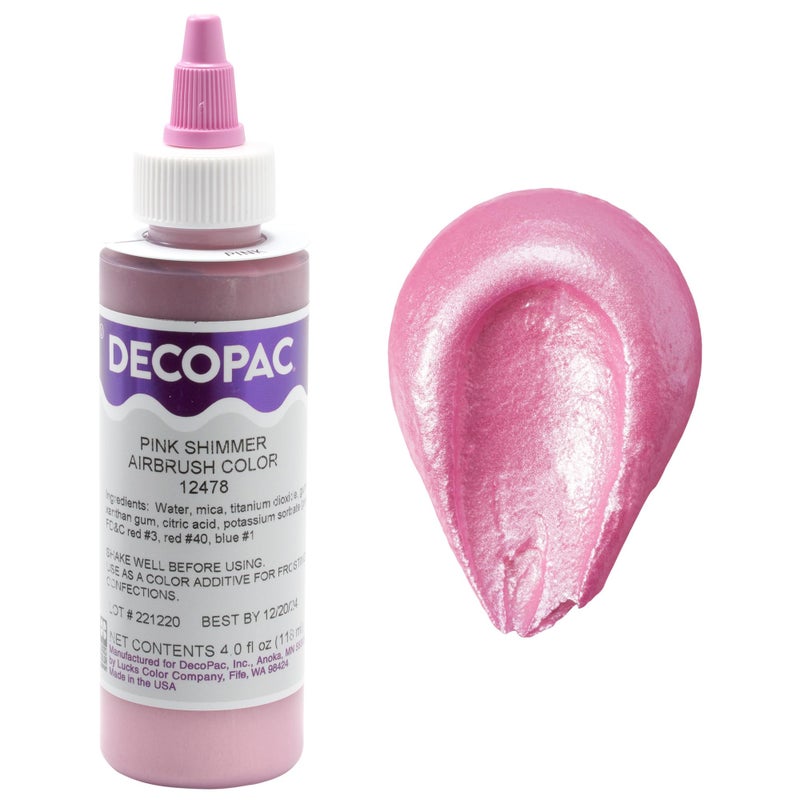 DecoPac Pink Shimmer Premium Airbrush Color Cake Decorations  Food Coloring  Airbrush Color  4 Fl Oz - Image 3