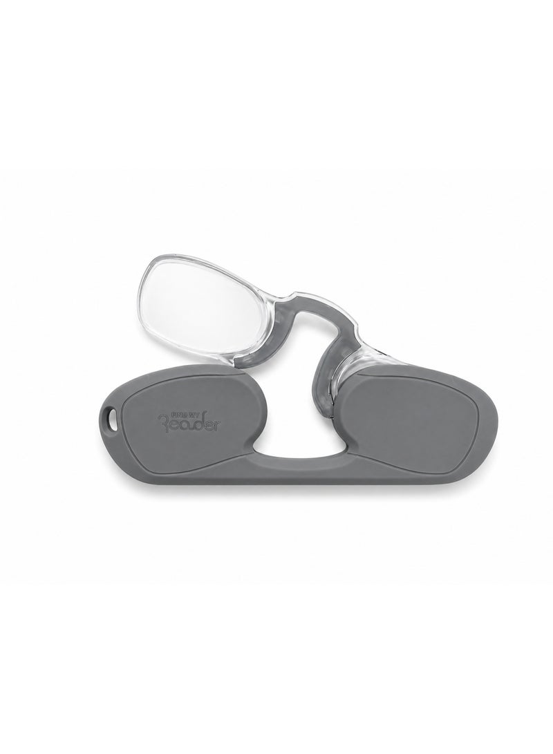 FIND MY Reader Rectangle Nose Clip-On Reading Glasses, Gray, Multiple Magnification Options (1.00x–3.00x) - Image 2