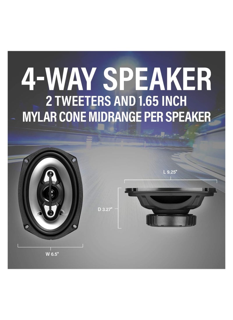 BOSS - Audio Systems NX694 Car Speakers - 800 Watts Per Pair, 400 Watts Each, 6 x 9 Inch, Full Range, 4 Way, Sold in Pairs - Image 1