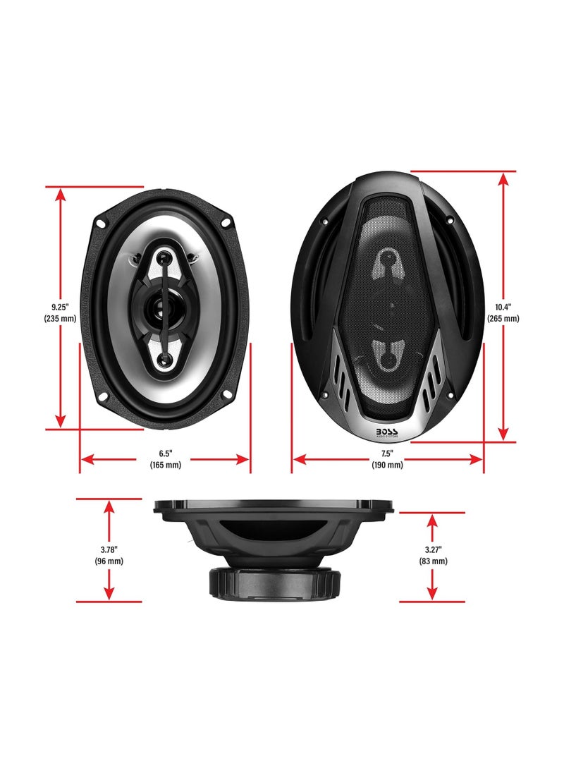 BOSS - Audio Systems NX694 Car Speakers - 800 Watts Per Pair, 400 Watts Each, 6 x 9 Inch, Full Range, 4 Way, Sold in Pairs - Image 1