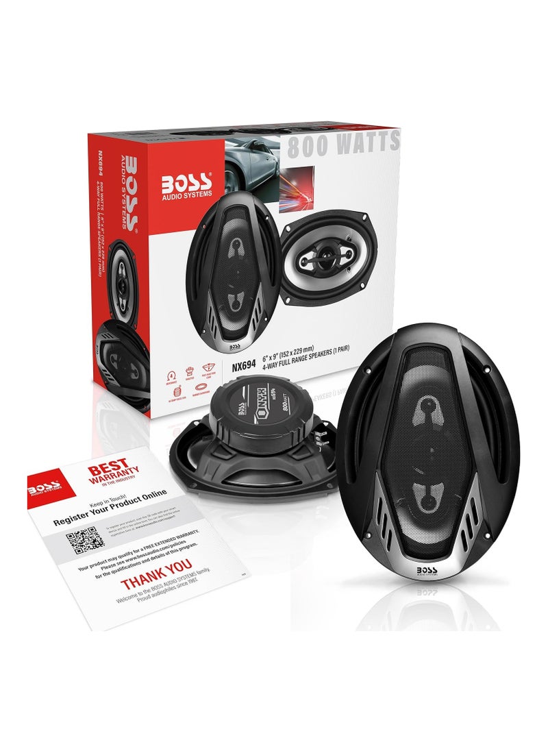 BOSS - Audio Systems NX694 Car Speakers - 800 Watts Per Pair, 400 Watts Each, 6 x 9 Inch, Full Range, 4 Way, Sold in Pairs - Image 1