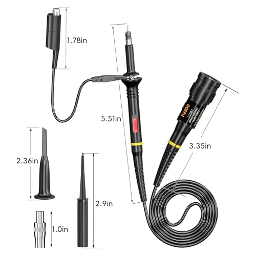 Goupchn Oscilloscope Clip Probes 200MHz Fully Insulated BNC End Probe with Accessories Kit 1X 10X - Image 2