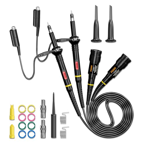 Goupchn Oscilloscope Clip Probes 200MHz Fully Insulated BNC End Probe with Accessories Kit 1X 10X - Image 1