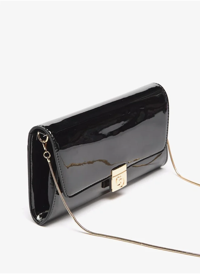 سيليست Women's Solid Crossbody Bag with Magnetic Closure and Chain Strap