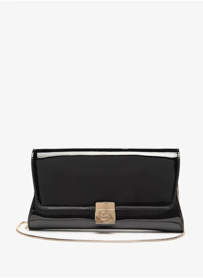 سيليست Women's Solid Crossbody Bag with Magnetic Closure and Chain Strap