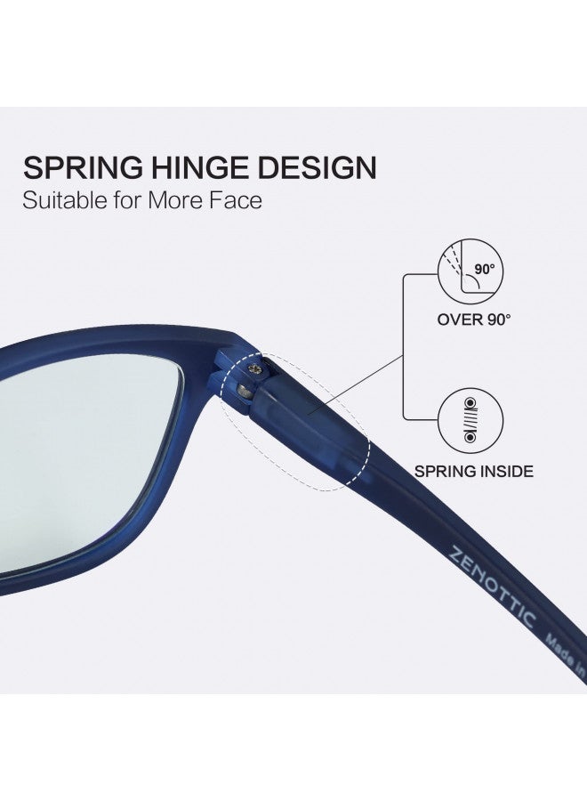 ZENOTTIC نظارات زينوتيك للأطفال لحجب الضوء الأزرق عدسات مضادة للتوهج إطار خفيف الوزن نظارات كمبيوتر للأولاد والبنات (أزرق) - Image 4