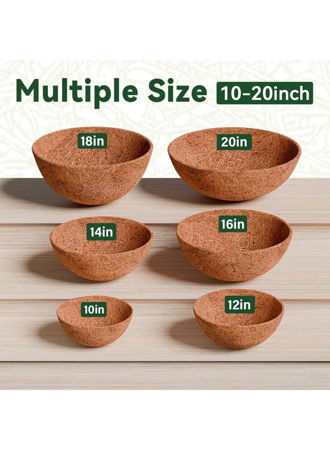 ZeeDix 3Pcs 14 Inch Coconut Liners for Planters, Round Hanging Basket Liners 100% Natural Coco Coir Basket Coco Replacement Liners for Hanging Basket Planters Flowers Vegetables(14in-3pcs) - Image 2