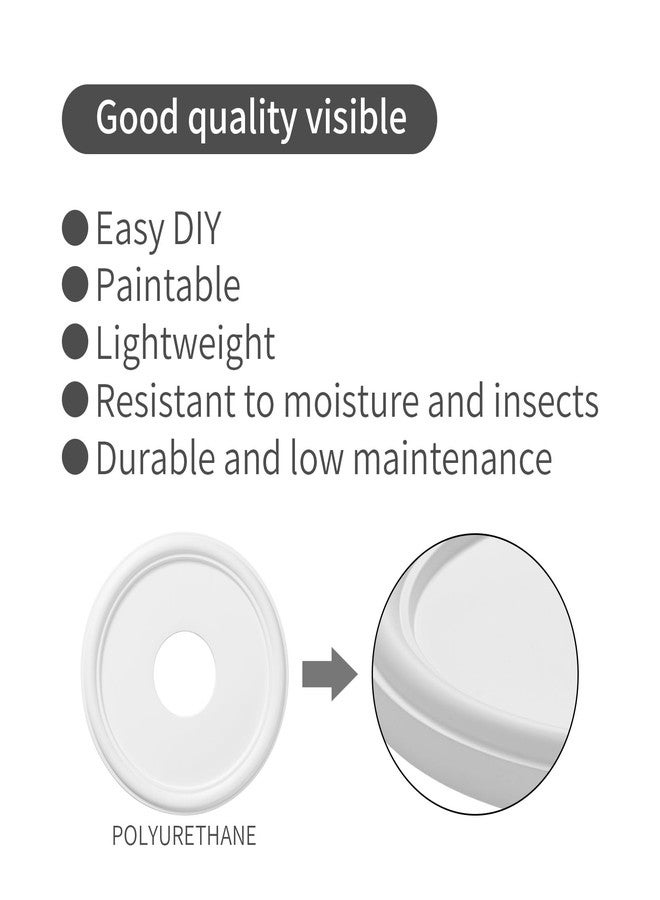 EIFHYT Molded PU Ceiling Medallion for Light Fixtures and Ceiling Fans, 13.1"OD x 4"ID x 1"P (Fits Canopies up to 10.25") White - Image 3