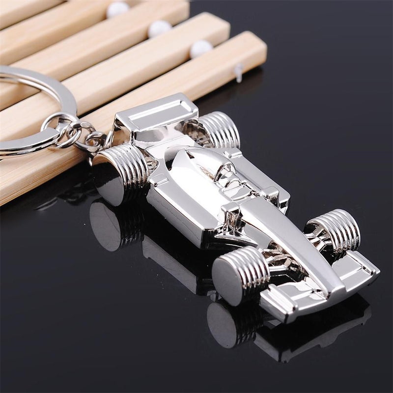 3pcs Chic Racing Car Shape Keychains Fashion Key Holder Unique Key Key Ornament Small Gift for Men Women ( ) - Image 1