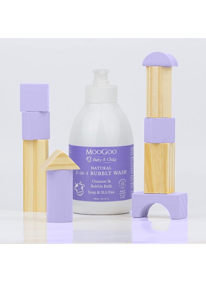 MOOGOO MooGoo 2-in-1 Bubbly Wash - Natural Baby Cleanser & Bubble Bath, Baby Body Wash & Shampoo, Soap, SLS, Fragrance-Free, Dermatologically Tested, Gentle for Sensitive Skin, 500ml/16.9 fl.oz.  - Image 4