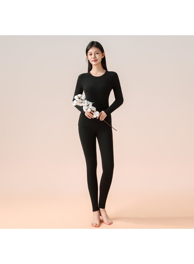 Wool Silk Thermal Underwear Set Double-sided Cashmere Long Johns Plus Cashmere Thick Autumn Winter for Women Warm Underwear