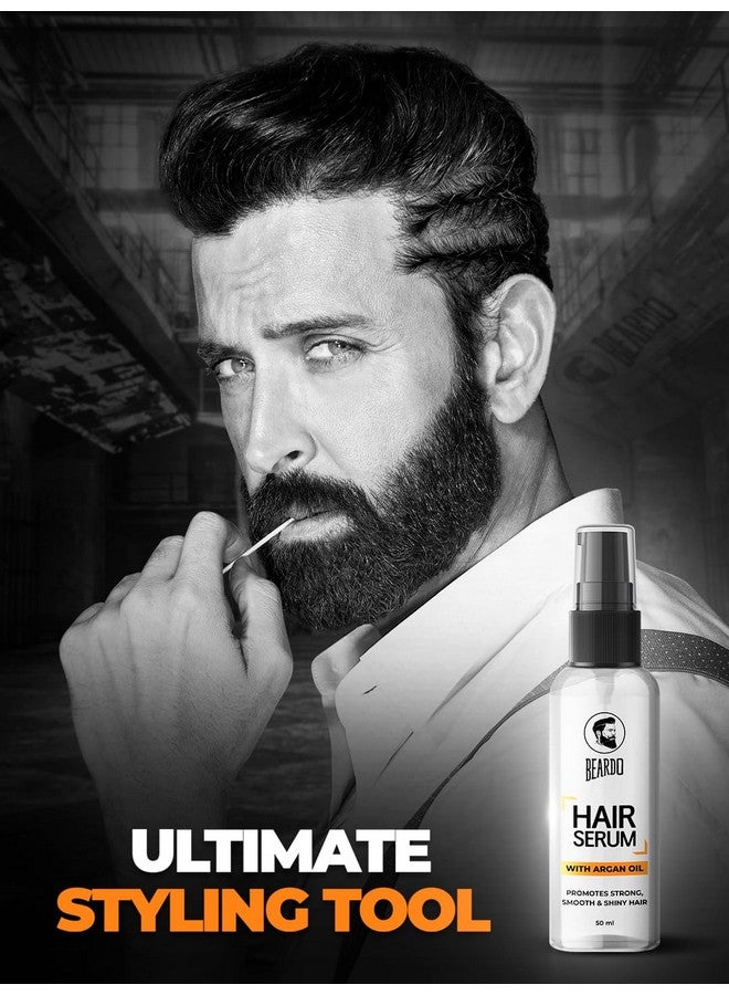 BEARDO Hair Serum, 50 Ml | Serum For Men | Serum For Hair Smoothing | Argan Oil & Almond Oil | Adds Shine | Daily Use| For All Hair Types | Frizz Free Hair - Image 2