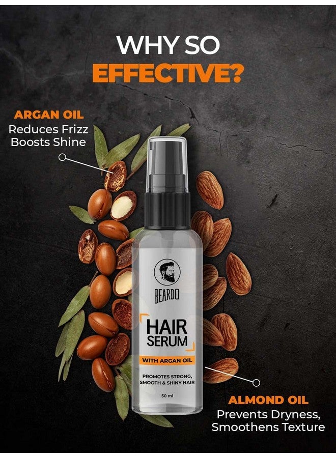 BEARDO Hair Serum, 50 Ml | Serum For Men | Serum For Hair Smoothing | Argan Oil & Almond Oil | Adds Shine | Daily Use| For All Hair Types | Frizz Free Hair - Image 4