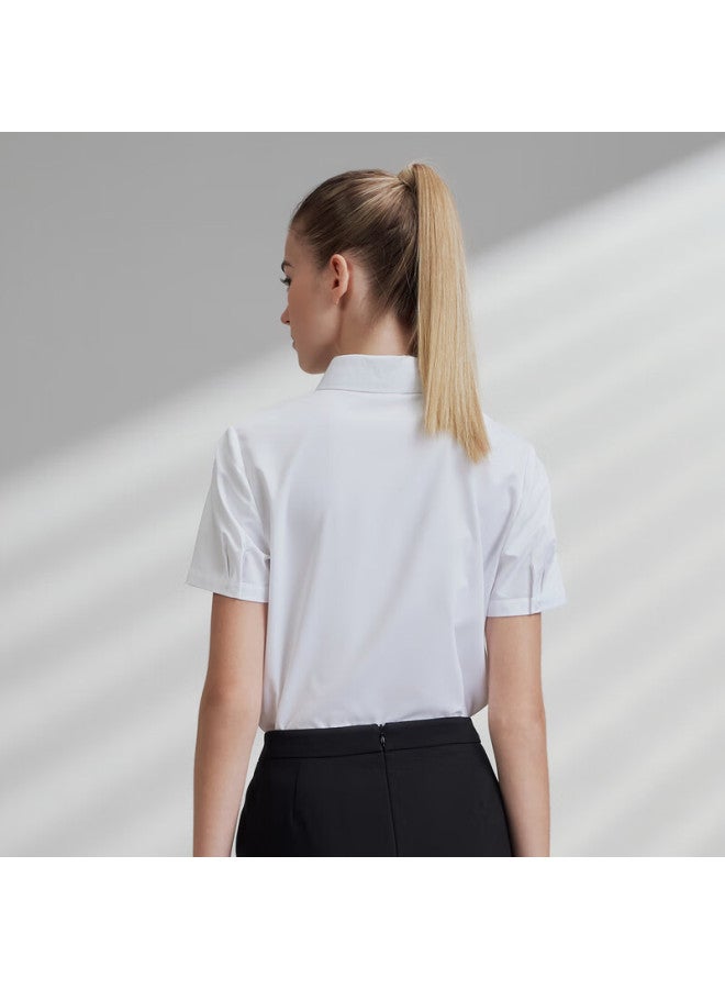 G2000 Modal Elasticity/free Bow Tie/mall Same Style Spring 2025 Short Sleeve Shirt, White, Size 36 - Image 1